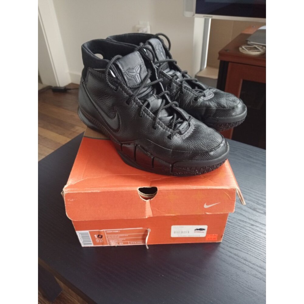 Nike Zoom Kobe 1 BLACK MAMBA Triple Black 2006 Sneakers 313143-001 Mens Size 10